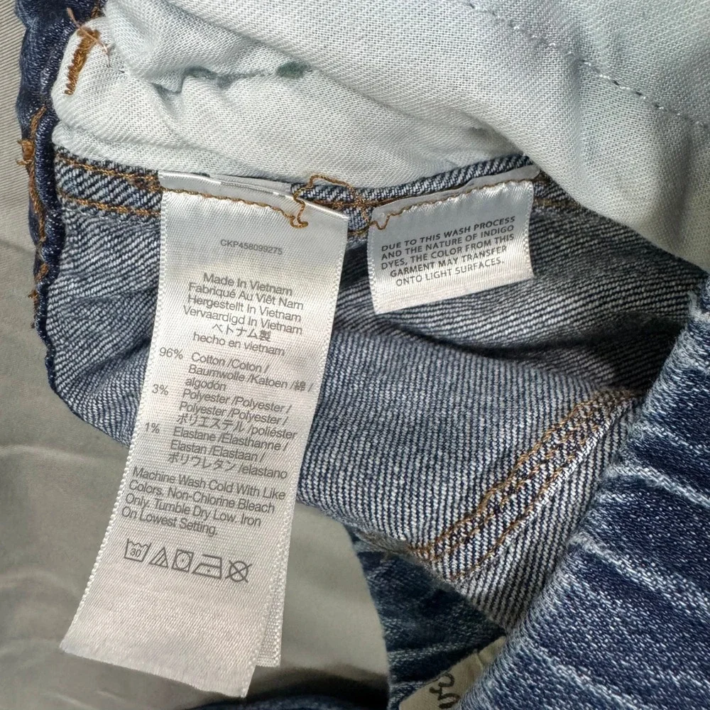 Madewell High Rise Elastic Waist Straight Leg Pull On Jeans Women's Med Size 23‎ - Picture 8 of 9